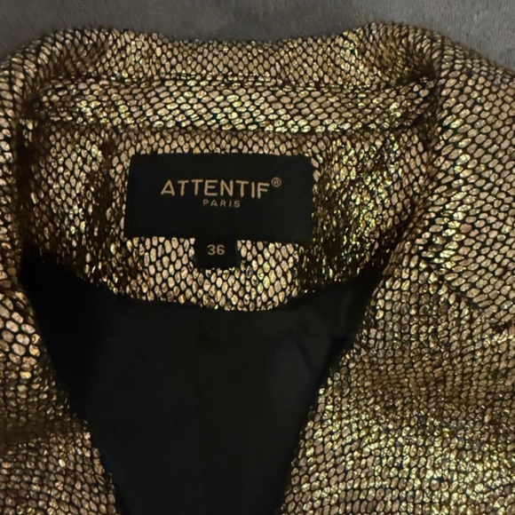 ATTENTIF PARIS ,Gold Women's Suit Jacket - Picture 7 of 10